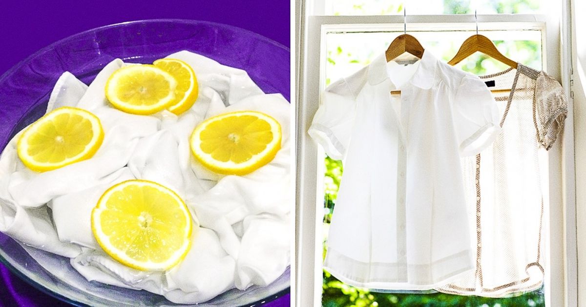Hỗn hợp nước chanh là một trong những cách rất hiệu quả để làm sạch trắng áo